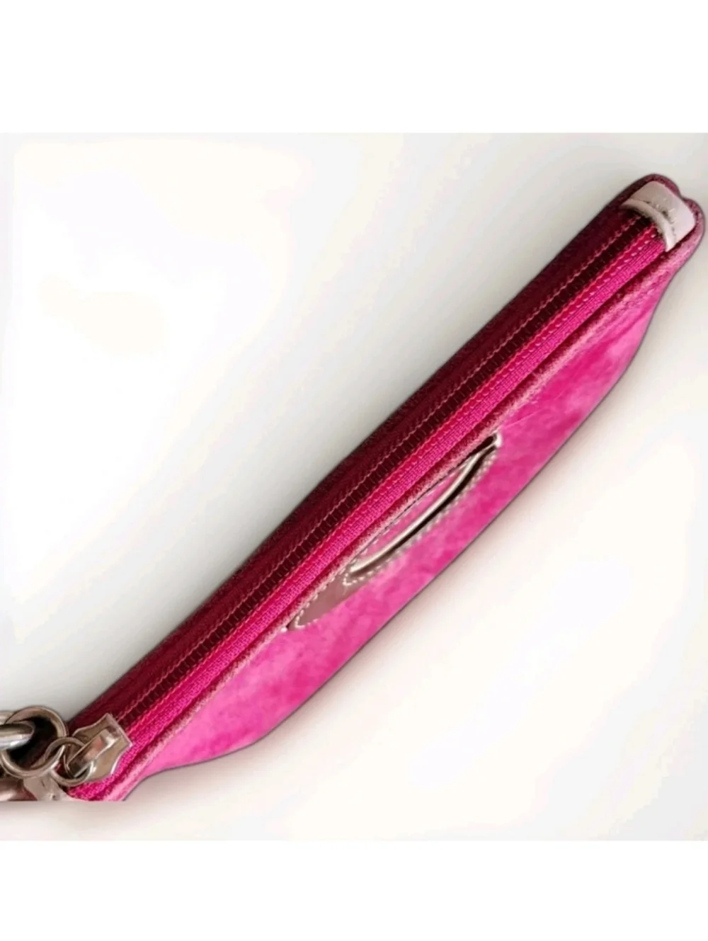 Coach Vintage Pink Suede Wristlet Y2K Varsity C Logo Bag Berry Leatherware 1941 - Picture 6 of 6